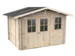 Alce Cortona Express 296×249 – Gerätehaus aus Holz – Mit Fenstern und Doppelflügeltür – 296x249x220 cm – Image 4