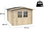 Alce Opera 215×250 – Gerätehaus aus Holz – Mit Fenstern und Doppelflügeltür – 215x250x207 cm – Image 4