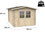 Alce Opera 250×250 – Gerätehaus aus Holz – Mit Fenstern und Doppelflügeltür – 250x250x207 cm – Image 4