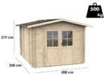 Alce Opera 300×250 – Gerätehaus aus Holz – Mit Fenstern und Doppelflügeltür – 300x250x219 cm – Image 3
