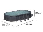 Gre Granada Ovale 730x375x132cm – Ovalbecken mit Stahlwand