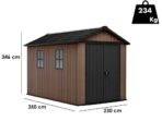 Keter Newton plus 7511/1175 – Gartenhaus – Mit Doppeltür und Fenstern – 230x350x246 cm – Image 3