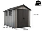 Keter Oakland 7511 – Gartenhaus – mit Doppeltür und Fenster – 230x350x242 cm