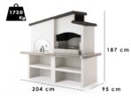 Palazzetti New Zealand 2 – Kombi-Grillkamin mit Holzbackofen aus Beton